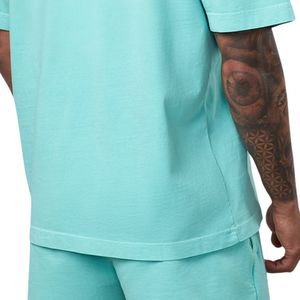 Camiseta gráfica lavada de color verde menta para hombre, camiseta informal de algodón con cuello redondo y manga corta, ropa de calle, suave y transpirable - Product Image 6
