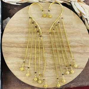 Fashionable Gold Sun <b>Ear</b> <b>Cuffs</b> Boho Brass <b>Earring</b> Celestial Women 18k Gold Plated Sun Design Boho Statement Jewelry Wholesale - Product Image 6