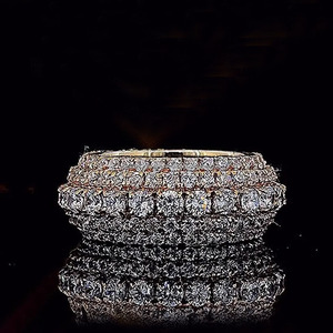 Bague de mariage éternelle entièrement pavée de moissanite taille brillant ronde style Iced Out pour homme en argent sterling 925, bijou cadeau scintillant - Product Image 1