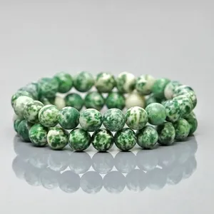 Natural Matte Tree Agate 8mm Smooth Round AA Grade Gemstone Beads <b>Stretch</b> <b>Bracelet</b> Healing Jewelry Wholesale - Product Image 5