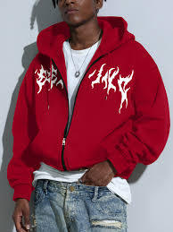 Sudadera con capucha de algodón para hombre, con cremallera, diseño gráfico estampado por transferencia térmica, corte regular, personalizada - Product Image 3