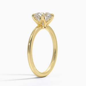 Bague de fiançailles solitaire en moissanite taille ronde or rose, bague de mariage de luxe pour mariée - Product Image 2