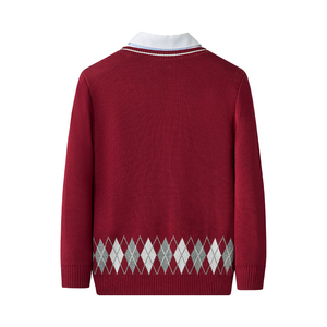 Cardigan scolaire anti-rides personnalisé, pull universitaire brodé en tricot coloré pour sororité et fraternité, position du logo sur le devant - Product Image 6