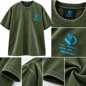 T-shirt vintage délavé pour homme grande taille, 100 % coton écologique, col rond, manches courtes, uni - Product Image 6