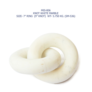 Elegante Escultura Redonda de Piedra Sólida con Decoración de Nudo de Mármol Blanco, Adorno Moderno de Lujo para el Hogar, Hecho a Mano en India, Precio al por Mayor - Product Image 6