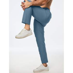 2025 hommes décontracté Stretch Golf pantalon taille conique léger confortable Chino pantalon avec poches zippées teint uni - Product Image 2