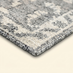 <b>Silver</b> Blossom Heritage Grey Ivory Hand Tufted Wool <b>Rug</b> Modern Floral Distressed Medallion Non-Slip Eco Friendly Thick Pile - Product Image 5