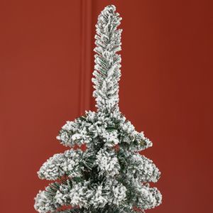 Albero di Natale Artificiale Sottile e Alto 1,8 m, Non Illuminato, Effetto Neve, con 395 Punte Verdi e Rami Realistici - Product Image 2