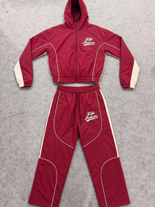 Custom OEM Orange Men Tracksuit Two Piece Set Full <b>Zip</b> <b>Hooded</b> Windbreaker Jacket Casual Piping Sweatpants Streetwear Suits Set - Product Image 4