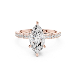 Diamante Cultivado en Laboratorio con Certificación IGI, Corte Marquise de 1.0 CT, Oro Blanco de 14K, Anillo de Compromiso y Boda Clásico para Mujer, Siempre Elegante - Product Image 1
