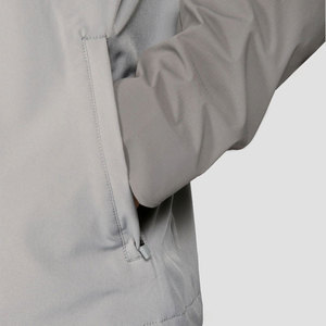 Veste de sport à capuche imperméable et respirante en polaire, bicolore rose et gris, avec fermeture à cordon, bandes réfléchissantes et logo frontal, pour l'hiver - Product Image 5