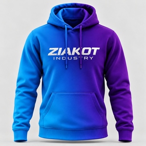 Sweat-shirt à capuche personnalisé pour homme, dégradé violet-bleu, en polaire, style streetwear, fabriqué par Gradient - Product Image 3