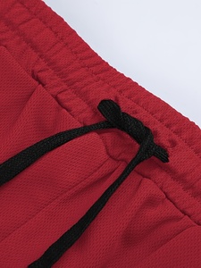 <b>Men's</b> Solid <b>Red</b> Polyester <b>Shorts</b> Mid Waist Drawstring Quick Dry Sporty Style <b>Short</b> <b>Shorts</b> - Product Image 3