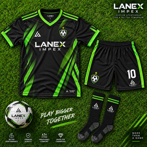 Ensemble d'uniformes de football pour hommes adultes, maillot et short de football personnalisés, respirant, sublimation, vêtements d'équipe, clubs sportifs, entraînement, noir - Product Image 6