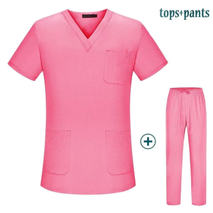 Ensemble de blouses et pantalons de travail pour femmes, col en V, orange, coton et polyester, style jogger, uniforme d'hôpital, vêtements de travail pour infirmières - Product Image 5