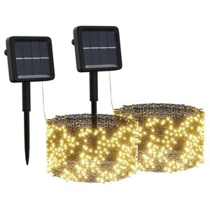 2 pezzi 2x200 luci solari a LED calde luci bianche per interni esterni da giardino - Product Image 2