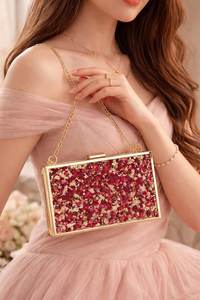 Bolso de Mano y Cartera de Resina Personalizable para Mujer, Gran Capacidad, Impermeable, con Decoración de Perlas, por Universal Overseas - Product Image 2