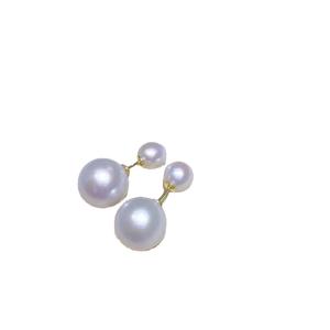 Boucles d'oreilles classiques en perles d'eau douce de style reine, polyvalentes, simples, à double design détachable - Product Image 5