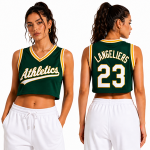 Maillot de basketball court pour femme, personnalisable avec logo brodé, nom et numéro du joueur, en maille légère, idéal pour l'entraînement, fournisseur export. - Product Image 2