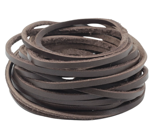 Indian Genuine <b>Leather</b> Cord Flat Suede Strip Tan Brown <b>Bracelet</b> Necklace Jewelry Making Material Roll - Product Image 2
