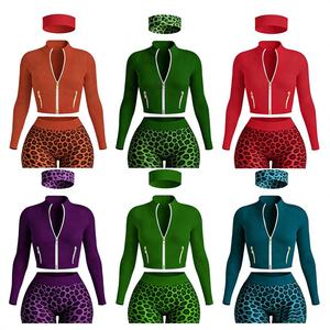 Women Streetwear Tracksuit Set Long Sleeve Jacket with <b>Gold</b> Zipper and Shorts Summer Cheetah Print <b>Clothes</b> for Women 2026 Outfit - Product Image 2