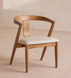 Modern Solid Wood <b>Dining</b> <b>Chair</b> Minimalist Upholstered Seat Scandinavian Style - Product Image 1