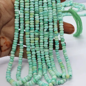 Natural Green <b>Opal</b> Smooth Rondelle Beads 5-6MM Shaded Green <b>Opal</b> Gemstone Rondelle Beads 16 Inch For Jewelry Making Wholesale - Product Image 1