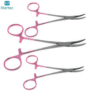 Best Product Pink Handle Stainless Steel Surgical Hemostatic Clamps Curved Straight Mosquito Forceps For Dental Veterinary Use - Product Image 5