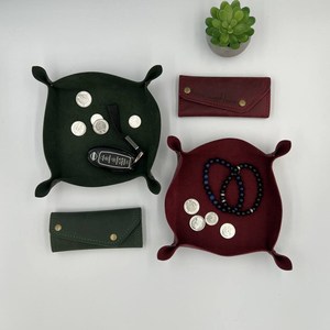 Boîte de rangement en cuir véritable avec logo personnalisé, plateau de rangement pour accessoires, boîte de rangement pour table de chevet, organiseur en cuir pour objets de poche, étui pour sac GLTY-0070 - Product Image 2