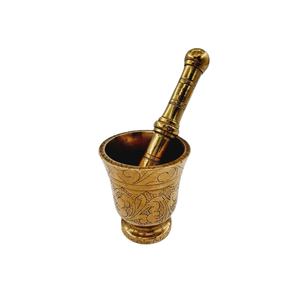 ครกและสากทองเหลืองมาตรฐานสำหรับบ้านร้านอาหารอุปกรณ์ครัวเครื่องมือบดสมุนไพรและเครื่องเทศ2023ที่บดยาหินแกรนิต - Product Image 1