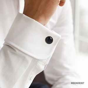 Mancuernillas de Lujo con Meteorito Negro Chapadas en Oro de 18K - Gema Fengshui para Hombre |   MSDADE007 |   Colección Tinh Vu |   Vietnam - Product Image 4