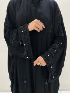Wholesale Modest Dubai Beaded Sequined Long Sleeve <b>Abaya</b> Muslim Traditional Handmade <b>Wedding</b> Women Breathable Winter Summer - Product Image 4