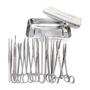 Juego de 13 Piezas de Instrumentos Médicos Manuales de Acero Inoxidable para Estudiantes de Medicina: Pinzas, Tijeras, Portaagujas, Kit de Sutura - Product Image 1