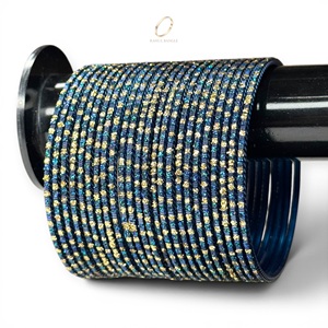 Fashion Wholesale Modern Navy Blue Stainless Steel Trendy Bangles Set for Women Wedding Party Indian Jewelry Lowest Price - Product Image 5