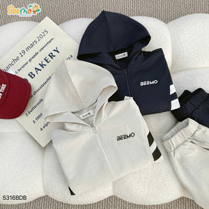 ชุดเสื้อผ้าเด็กผู้ชายสไตล์สปอร์ตสำหรับฤดูหนาว ขายดี สำหรับเด็กอายุ 1-7 ปี เสื้อฮู้ดกันลมและกางเกงขายาว ชุดเด็กวัยหัดเดิน - Product Image 2