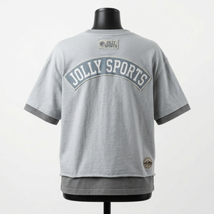 Camiseta de mujer de algodón de 220 GSM, doble capa, transpirable, suave, en tono gris, con dobladillo en capas, parche bordado, logotipo personalizado, camisetas de doble capa - Product Image 5