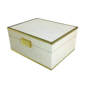 Alta calidad al por mayor cerradura de borde de latón 0,24x0,19x0,1 MDF Shagreen terciopelo Vietnam origen Faux Shagreen joyero de lujo - Product Image 6