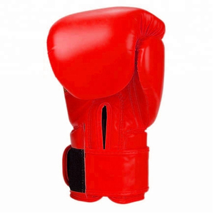 Red PU Leather <b>Waterproof</b> Boxing Gloves with for Wrist Closure for Adults Martial Arts Training by Dawnforce Fight Gear - Product Image 3