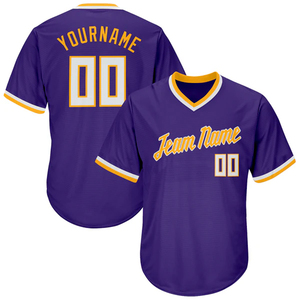 Camiseta de béisbol morada personalizada – Camisetas de equipo sublimadas con nombre y número, ropa deportiva transpirable 100% poliéster - Product Image 1