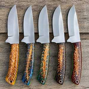 <b>Prime</b> Crafts International 5-Piece Handmade Hunting Knife Set Stainless Steel Satin Blade 8-9.9in Ambidextrous Straight Edge - Product Image 1