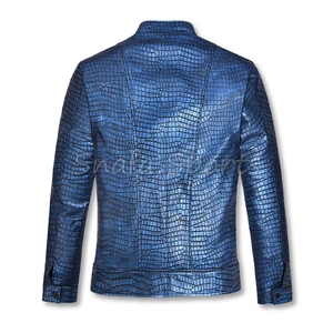New Style High Quality Winter Stylish Smooth Waterproof Men's Solid Color Double Zipper Leather Jacket for Men - Product Image 2