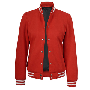 Veste décontractée pour femmes, style varsity, tissu de qualité supérieure, fermeture à boutons-pression, finition côtelée et coupe confortable - Product Image 5