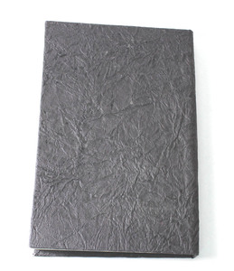 Customizable Deep Grey Leather-Finish Hardback Notebooks Recycled Handmade Cotton Paper Wood Acid-Free Hard Cover Notebooks - Product Image 4
