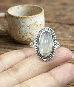 Natural Large Oval Rose Quartz Vintage Boho Statement <b>Ring</b> Pure 925 Sterling <b>Silver</b> 18K Yellow Gold Rose Gold Plated Bezel <b>Set</b> - Product Image 5