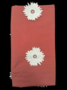 Tela de Algodón Rosa Coral Premium con Apliques 3D en Oferta |   Tela Suave y Transpirable con Bordado Floral de Diseño para Vestidos y Kurtis - Product Image 2