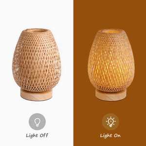 Lampe de table en bambou naturel tissé pour chambre à coucher, salon, décoration intérieure et éclairage intérieur - Product Image 6