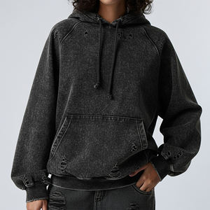 OEM/ODM Acid <b>Wash</b> Front Custom Printed Logo Women's Hoodies 100% Cotton 360 GSM Eco-Friendly Autumn/Winter Streetwear Hip Hop - Product Image 6