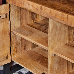 2025 Best Design Handmade 4-Door Industrial Iron <b>Stand</b> Sideboard Stylish Wooden Furniture for Living Room Hotel And Home 2025 - Product Image 5