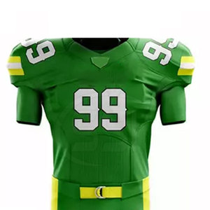 Service OEM d'uniformes de football américain personnalisés, haute qualité, logo personnalisé, bleu, rouge, blanc, impression par transfert thermique, respirant - Product Image 2