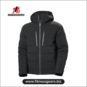 Unisex Winter Windproof Hooded Puffer <b>Jacket</b> with Down Filled Polyester/Cotton Blend Two Front Pockets <b>Packable</b> Design - Product Image 1